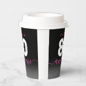 Modern Girly Pink 80 en Geweldige Papieren Bekers (Rechts)