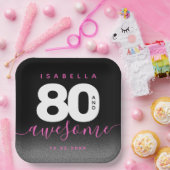 Modern Girly Pink 80 en Geweldige Papieren Bordje (Feest)