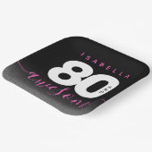 Modern Girly Pink 80 en Geweldige Papieren Bordje (Gebogen)