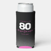 Modern Girly Pink 80 en Geweldige Seltzer Blikjeskoeler (Seltzer Voorkant)