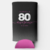 Modern Girly Pink 80 en Geweldige Seltzer Blikjeskoeler (Achterkant)