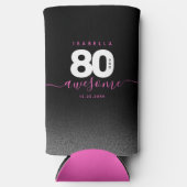 Modern Girly Pink 80 en Geweldige Seltzer Blikjeskoeler (Voorkant)