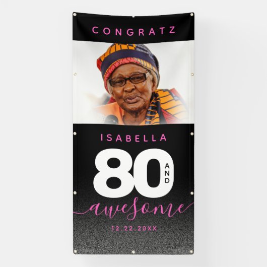 Modern Girly Pink 80 en Geweldige Spandoek (Verticaal)