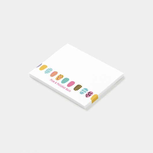 Modern Girly Pink Blauwgroen Nail Salon Post-it® Notes (Schuin)