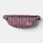 Modern Girly Pink Chevron Monogram Initialen Heuptasje (Liggend)