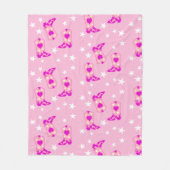 Modern Girly Pink Cowgirl Westerne Boots Stars Pin Fleece Deken (Voorkant)