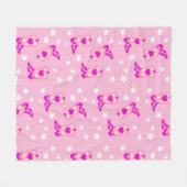 Modern Girly Pink Cowgirl Westerne Boots Stars Pin Fleece Deken (Voorkant (Horizontaal))