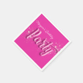 Modern Girly Pink Gold Glitter Verjaardagsfeestje Servet (Hoek)