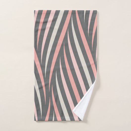 Modern Girly Pink Grey Abstract Bad Handdoek (Handdoek)