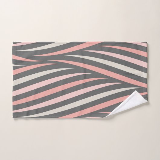 Modern Girly Pink Grey Abstract Bad Handdoek (Handdoek)