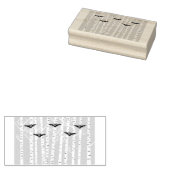 Modern Girly Pink Halloween Bats Birch Forest Rubberstempel (Gestempeld)