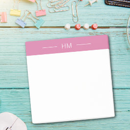 Modern Girly Pink Monogram initialen Post-it® Notes