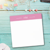 Modern Girly Pink Monogram initialen Post-it® Notes