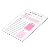 Modern Girly Pink persoonlijke banner Notitieblok (Schuin)