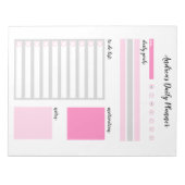 Modern Girly Pink persoonlijke banner Notitieblok (Voorkant)