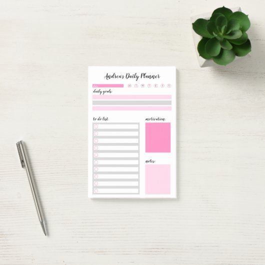 Modern Girly Pink persoonlijke banner Post-it® Notes (Kantoor)