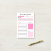 Modern Girly Pink persoonlijke banner Post-it® Notes (Op bureau)