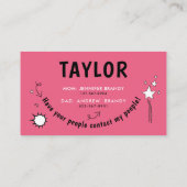 Modern Girly Pink Playdate Fun Doodle School End Visitekaartje (Achterkant)