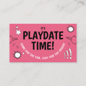 Modern Girly Pink Playdate Fun Doodle School End Visitekaartje (Voorkant)