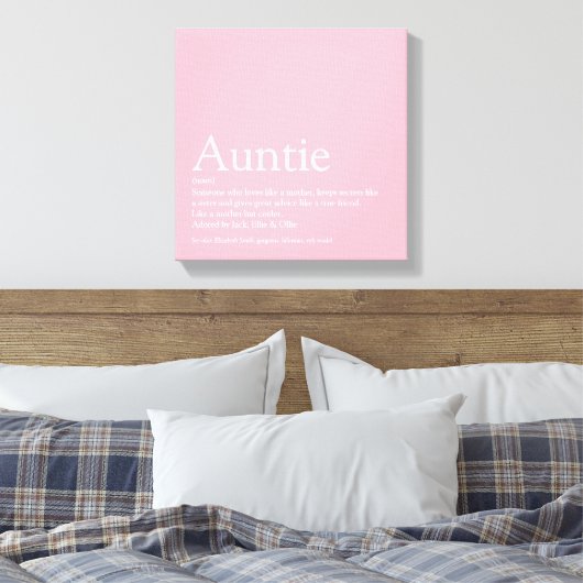 Modern Girly Pink tante Definition Canvas Afdruk (Insitu (Slaapkamer))