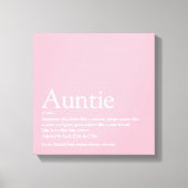 Modern Girly Pink tante Definition Canvas Afdruk (Voorkant)