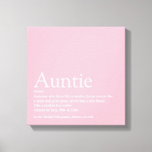 Modern Girly Pink tante Definition Canvas Afdruk