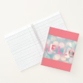 Modern Girly Pink Turquoise Hallo Notitieboek (Binnen)