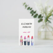 Modern Girly Professional, lipsticks Visitekaartje (Staand voorkant)