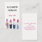 Modern Girly Professional, lipsticks Visitekaartje (Voorkant / Achterkant)