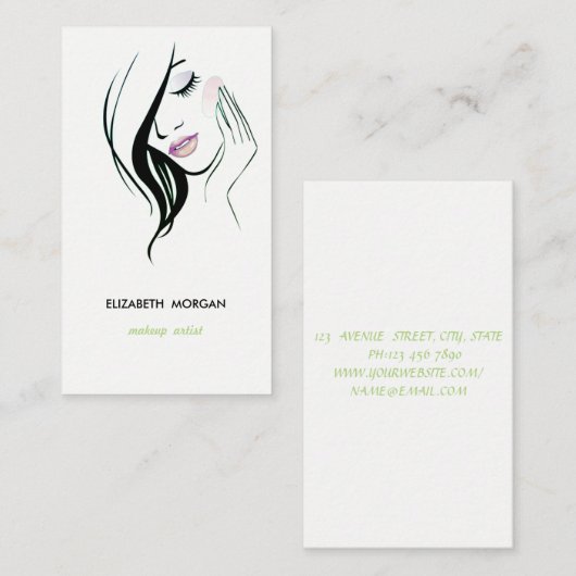 Modern Girly Professional Minimalist Visitekaartje (Voorkant / Achterkant)