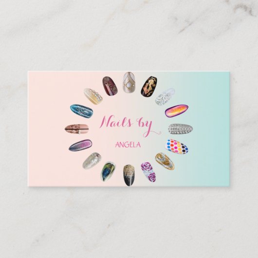 Modern Girly Professional, nagels Visitekaartje (Voorkant)