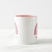 Modern Girly Rainbow Boho Pastel Pink Tweekleurige Koffiemok (Center)