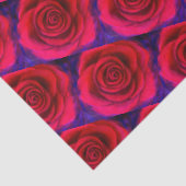 Modern Girly Red Roze Roses Floral Pattern Tissuepapier (Detail)
