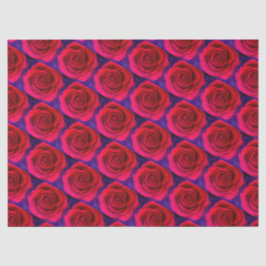 Modern Girly Red Roze Roses Floral Pattern Tissuepapier