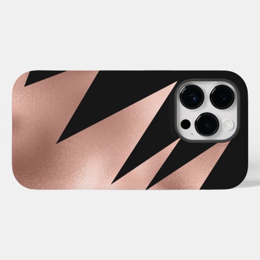 Modern Girly Roos Gold Black Geometric Case-Mate iPhone Case (Achterkant (horizontaal))