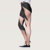 Modern Girly Roos Gold Black Geometric Leggings (Links)
