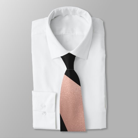 Modern Girly Roos Gold Black Geometric Stropdas (Gebonden)