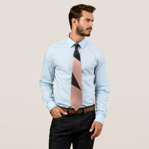 Modern Girly Roos Gold Black Geometric Stropdas