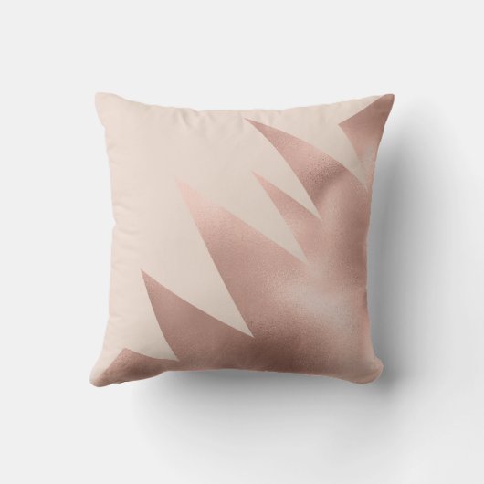 Modern Girly Roos Gold Blush Pink Geometric Buitenkussen (Achterkant)