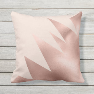 Modern Girly Roos Gold Blush Pink Geometric Buitenkussen