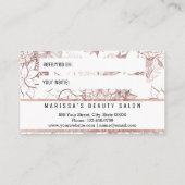 Modern Girly Roos Gold Floral-verwijzingskaart Aanbevelingskaartje (Achterkant)