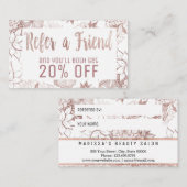 Modern Girly Roos Gold Floral-verwijzingskaart Aanbevelingskaartje (Voorkant / Achterkant)