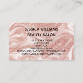 Modern Girly Roos Gold Glitter Marble Hair Makeup Visitekaartje (Achterkant)