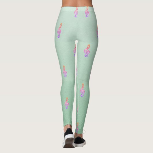 Modern Girly Schattig Cute, Violin Key Leggings (Achterkant)