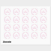Modern Girly Script Monogram Adres Magenta Roze Vierkante Sticker (Vel)