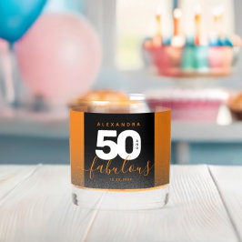 Modern Girly Sinaasappel Glitter 50 en Fabulous Whisky Glas