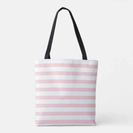Modern Girly Striped, Monogram-Personalized Tote Bag (Achterkant)