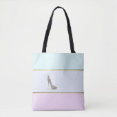 Modern Girly Striped, Ombre, High Hiel Tote Bag (Voorkant)