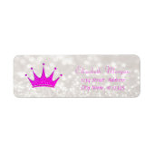 Modern Girly Stylish Glittery Bokeh, Tiara Etiket (Voorkant)