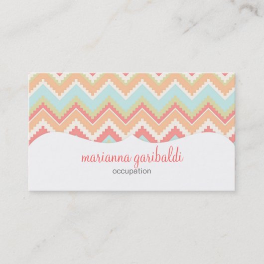 Modern Girly Trendy Aztec Print Personalized Visitekaartje (Voorkant)
